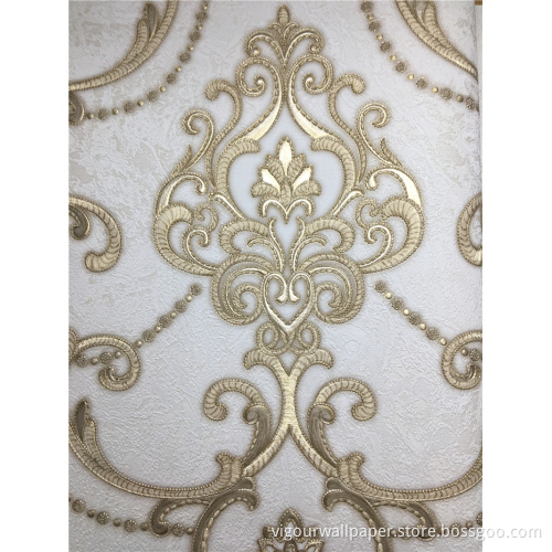 1.06 PVC Vinyl Home Decoration Damask Wallpaper